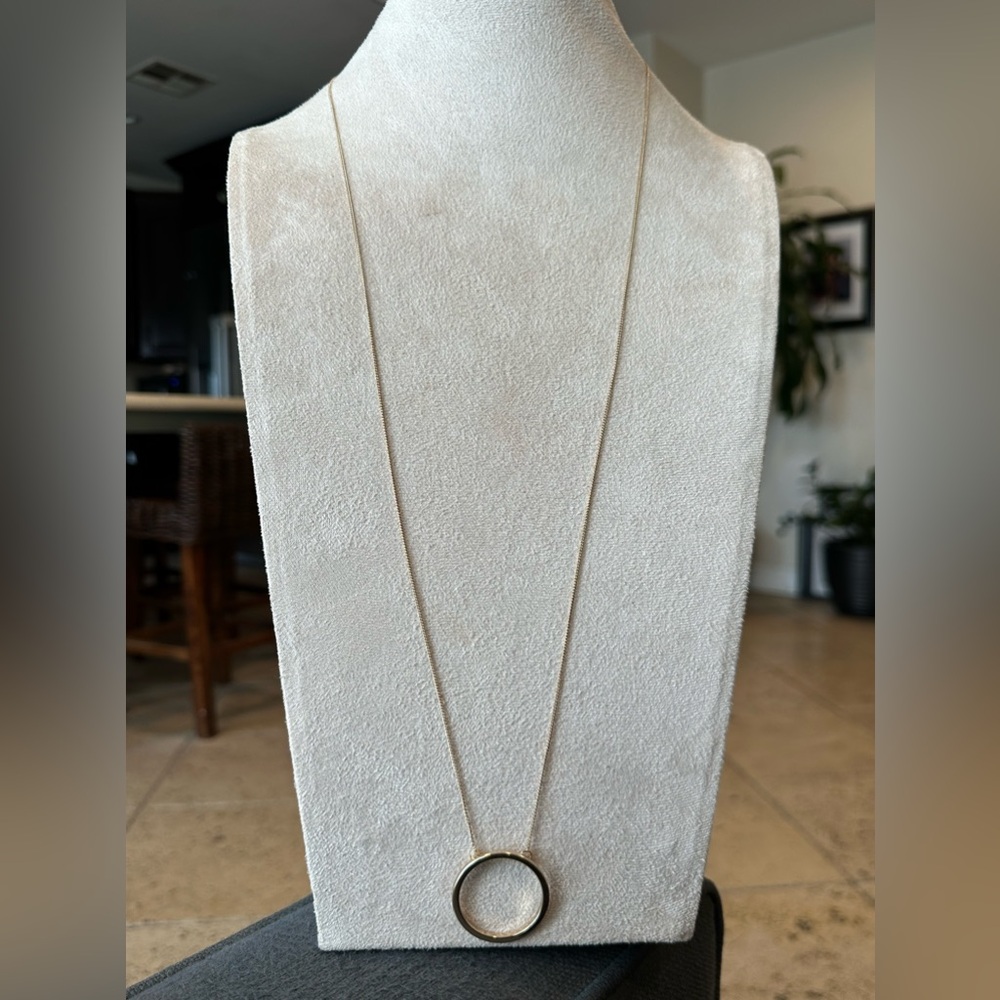 B.P jewelry gold tone open circle pendant necklace gold tone